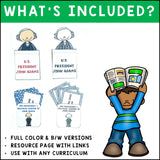 President John Adams Interactive Foldable Booklets