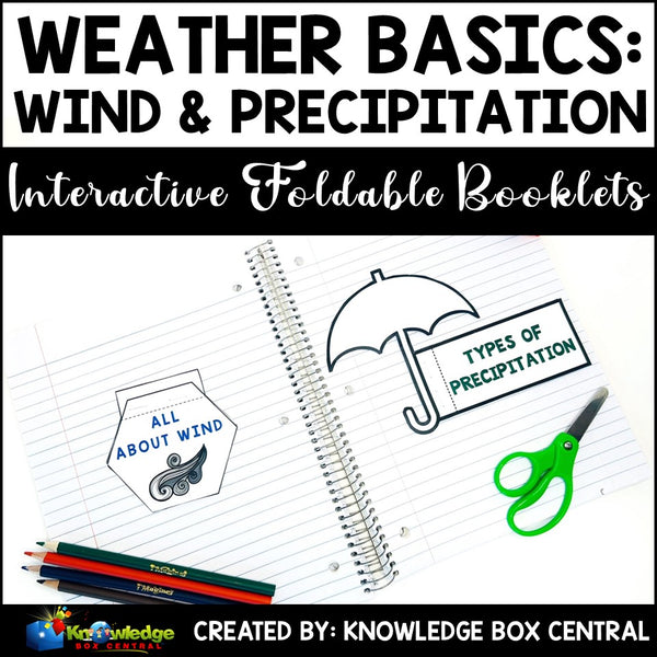 Weather Basics: Wind & Precipitation Interactive Foldable Booklets