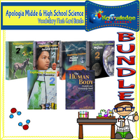 Apologia Midde & High School Science Vocabulary Flashcard BUNDLE