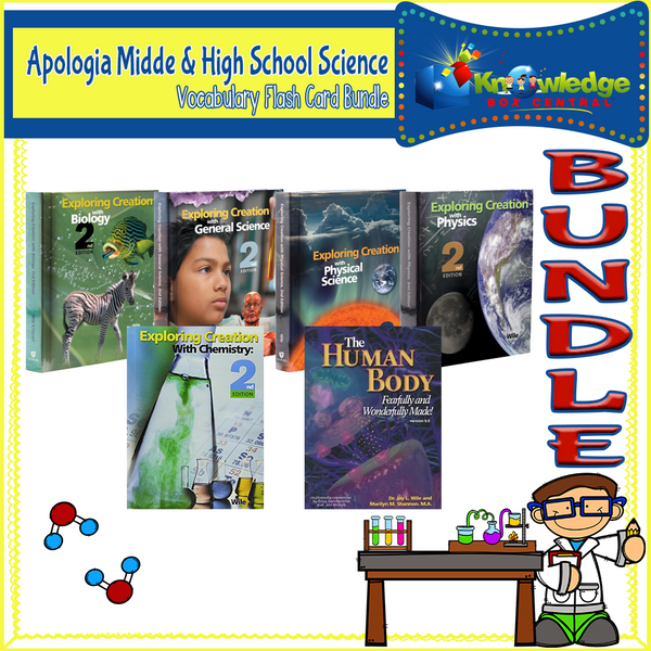 Apologia Midde & High School Science Vocabulary Flashcard BUNDLE