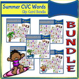 Summer  CVC Words Clip Cards