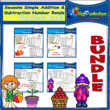 Seasons Simple Addition & Subtraction Number Bonds (1-10) Task Cards