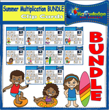 Summer Multiplication Clip Cards