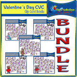 Valentine's Day CVC Words Clip Cards