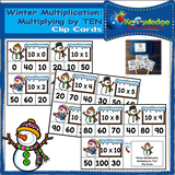 Winter Multiplication Clip Cards