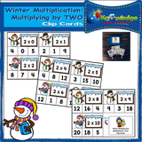 Winter Multiplication Clip Cards