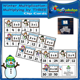 Winter Multiplication Clip Cards