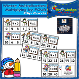 Winter Multiplication Clip Cards