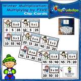 Winter Multiplication Clip Cards