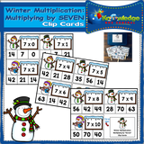 Winter Multiplication Clip Cards
