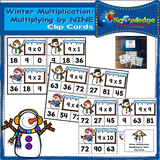 Winter Multiplication Clip Cards