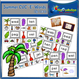 Summer  CVC Words Clip Cards