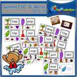 Summer  CVC Words Clip Cards
