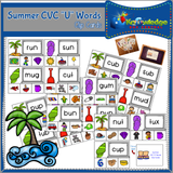 Summer  CVC Words Clip Cards