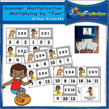 Summer Multiplication Clip Cards