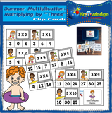 Summer Multiplication Clip Cards
