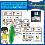 Summer Multiplication Clip Cards