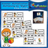 Summer Multiplication Clip Cards