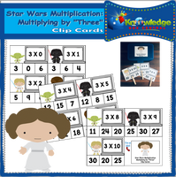 Star Wars Multiplication Clip Cards