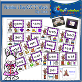 Valentine's Day CVC Words Clip Cards