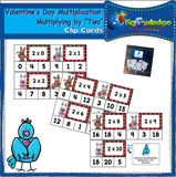 Valentine's Day Multiplication Clip Cards