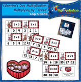 Valentine's Day Multiplication Clip Cards