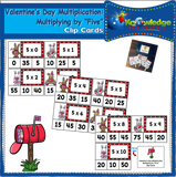 Valentine's Day Multiplication Clip Cards