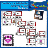 Valentine's Day Multiplication Clip Cards