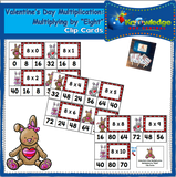 Valentine's Day Multiplication Clip Cards
