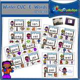 Winter CVC Words Clip Cards