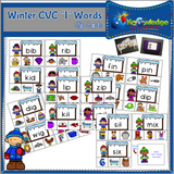 Winter CVC Words Clip Cards