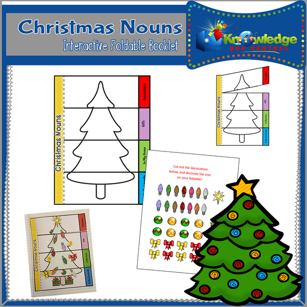 Christmas Nouns Interactive Foldable Booklets