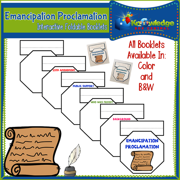 Emancipation Proclamation Interactive Foldable Booklets