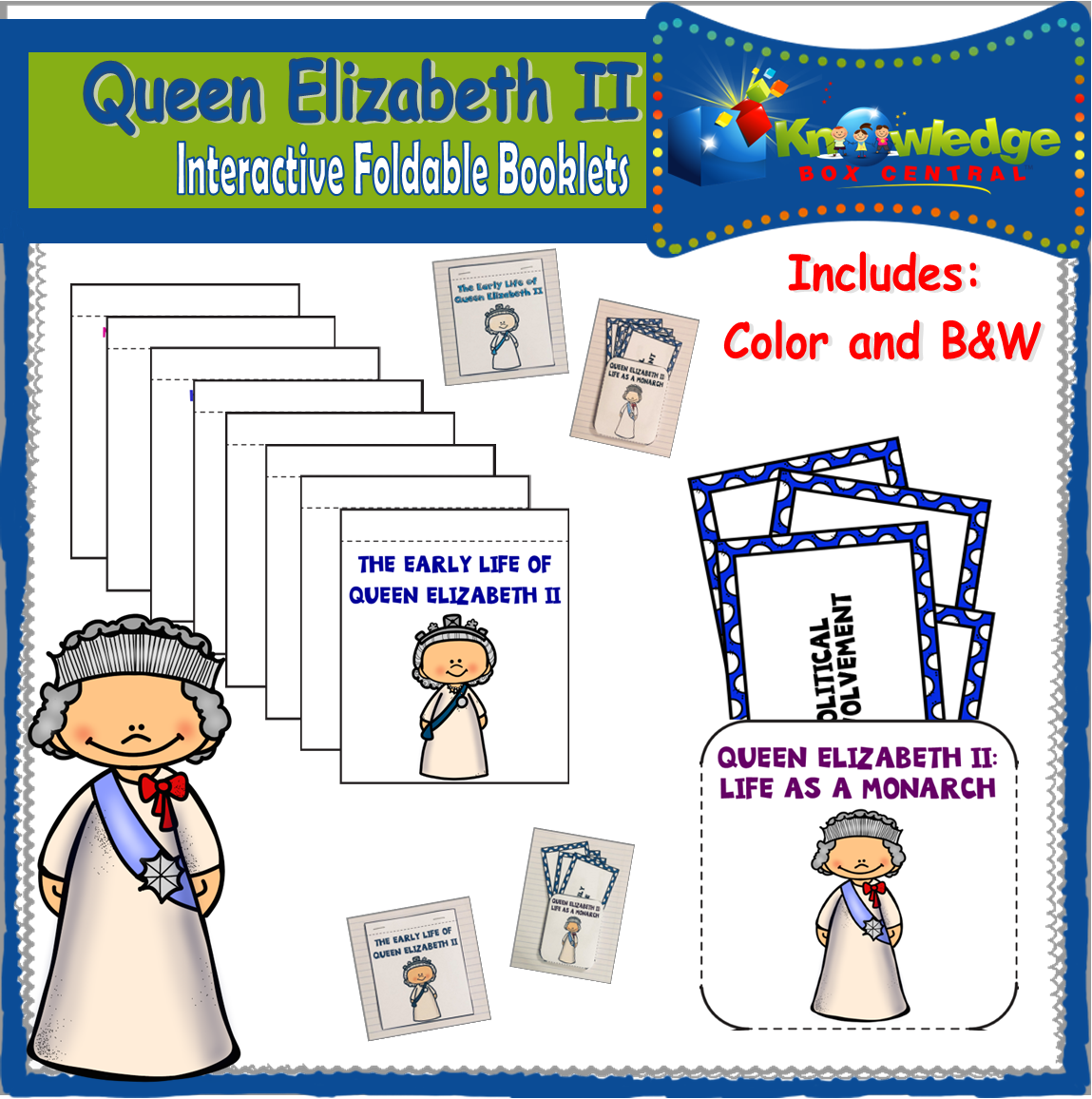 Queen Elizabeth II Interactive Foldable Booklets – Knowledge Box Central