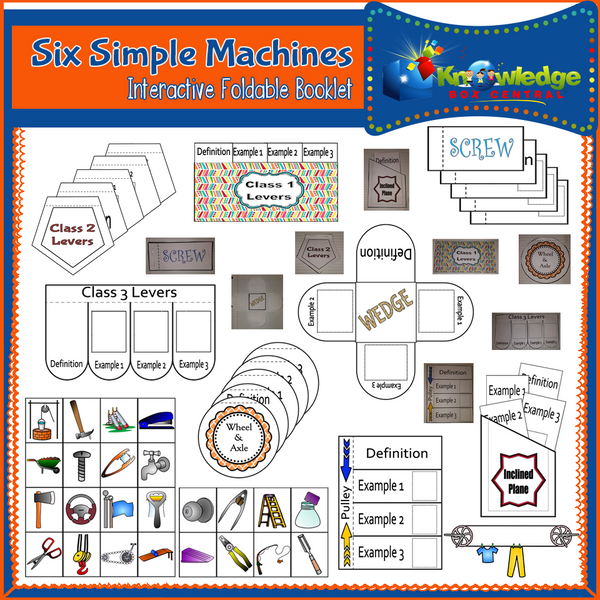 Six Simple Machines Interactive Foldable Booklets