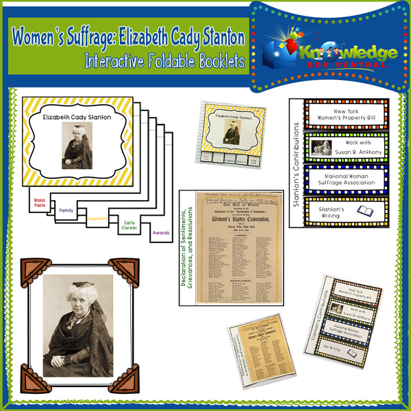 Women's Suffrage: Elizabeth Cady Stanton Interactive Foldable Booklets