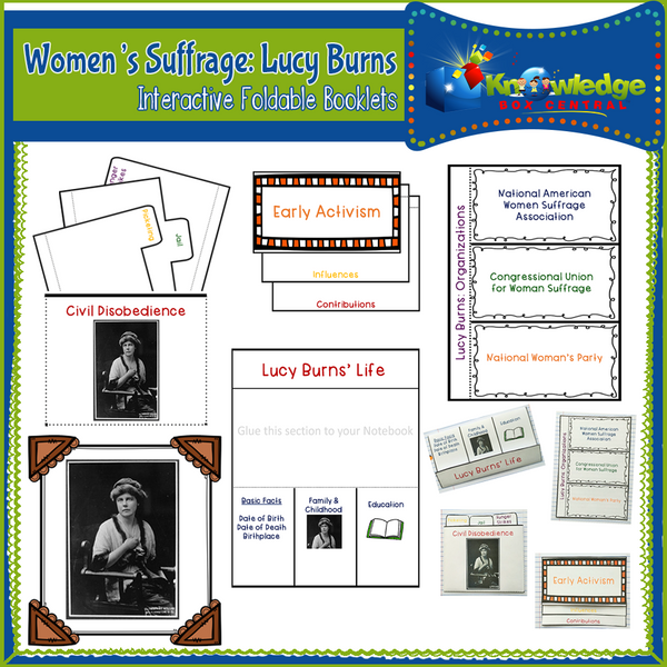 Women's Suffrage: Lucy Burns Interactive Foldable Booklets