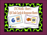 CVC Short Vowel Words QR Code Task Cards