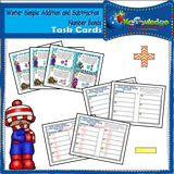 Seasons Simple Addition & Subtraction Number Bonds (1-10) Task Cards