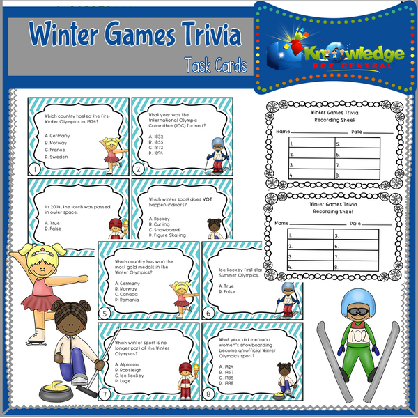 Winter Games Trivia Task Cards