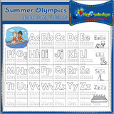 Summer Games Alphabet Tracing Pages