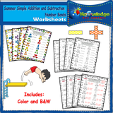 Seasons Simple Addition & Subtraction Number Bonds (1-10) Worksheets