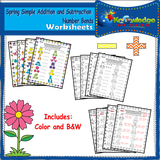 Seasons Simple Addition & Subtraction Number Bonds (1-10) Worksheets