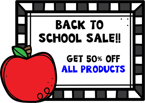 Back to School Sale:  50% Off All Products!