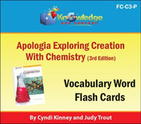 Apologia Exploring Creation With Chemistry 3rd Edition Vocabulary Flash Cards - PRINTED