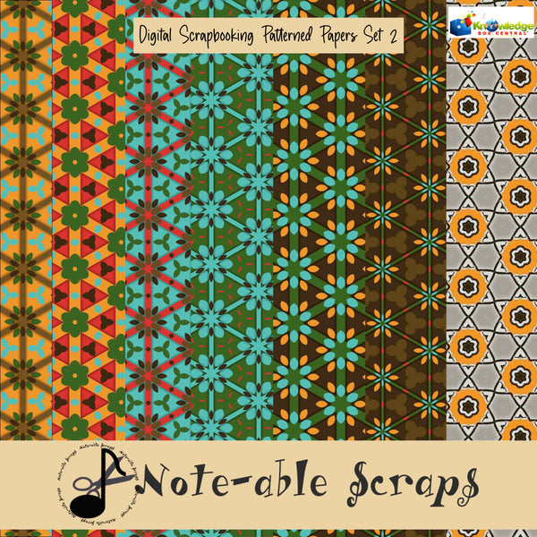 Digital Scrapbooking Patterned Papers Set 2