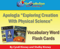 Apologia Exploring Creation With Physical Science Vocabulary Word Flash Cards (1st & 2nd Editions) PRINTED