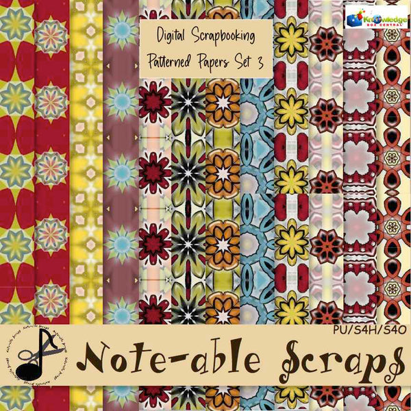 Digital Scrapbooking Patterned Papers Set 3