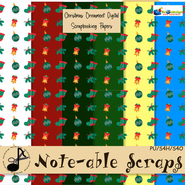 Christmas Ornament Digital Scrapbooking Papers