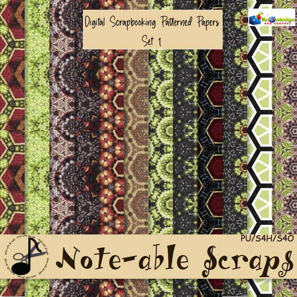 Digital Scrapbooking Patterned Papers Set 1